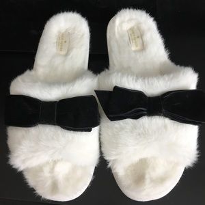 Fuzzy Kate Spade slippers